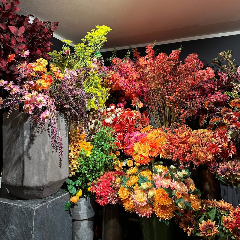 zijden bloemen stelling baars