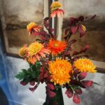 zijden boeket warme kleuren