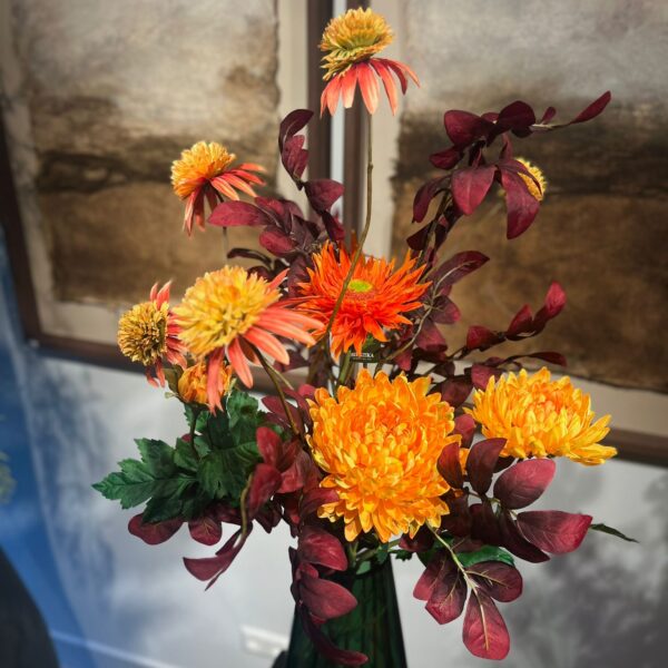 zijden boeket warme kleuren